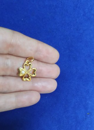 Charm abalorio Trébol Suerte Dorado Pulsera collar