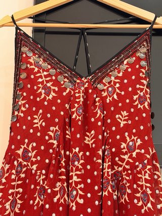 Vestido Zara Joya Boho Chic Rojo