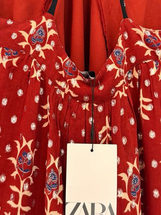 Vestido Zara Joya Boho Chic Rojo