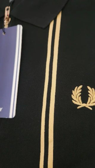 Polo Fred Perry Negro y Amarillo Talla M, L, XL