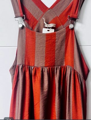 Vestido  moda color teja topo S-M top a juego