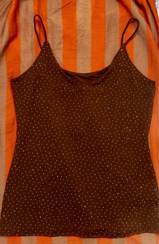 Vestido  moda color teja topo S-M top a juego