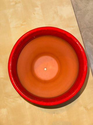 Maceta cerámica esmaltada roja 27 cm