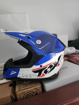 Capacete Cross Azul e Branco