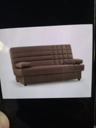 Sofá cama madera y metal.