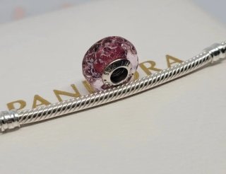 Charm Pandora Murano Rosa Fantasia Originale
