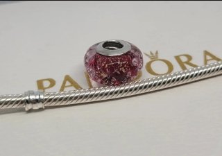 Charm Pandora Murano Rosa Fantasia Originale