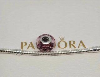 Charm Pandora Murano Rosa Fantasia Originale