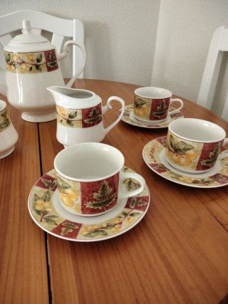 Juego de café de porcelana nuevo