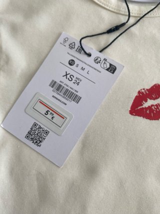 Camiseta Bershka crop XS beige