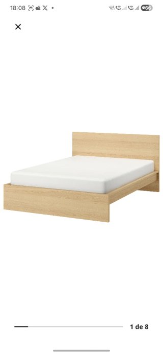 Estructura cama Malm 160x200 + base tapizada