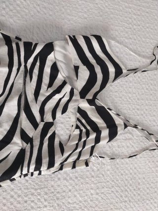 Vestido Zara Animal Print Cut Out Lino Talla XS