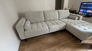 Sofá Chaise Longue Gris + Mueble TV