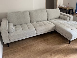 Sofá Chaise Longue Gris + Mueble TV