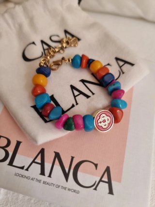 Pulsera Casa Blanca multicolor con charm. Original