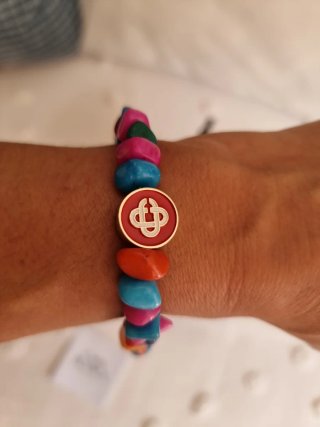 Pulsera Casa Blanca multicolor con charm. Original