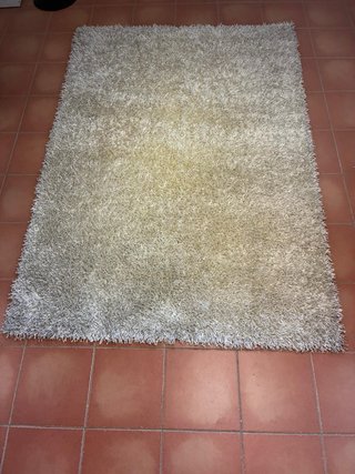 Tappeto Shaggy bianco-argento 230x160