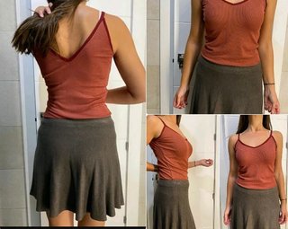 Top de tirantes terracota. Buen estado. Talla S.