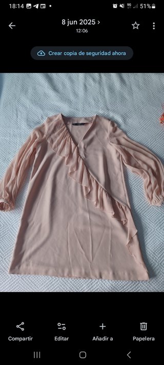 Vestido Zara Volantes Rosa Talla M