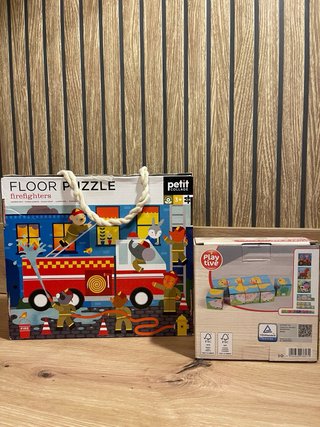 Pack Puzzle de suelo bomberos Petit Collage