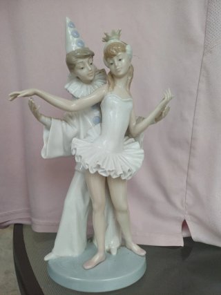 Figura porcelana Lladro Bailarina y Arlequín
