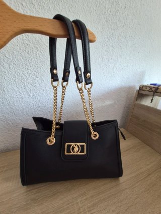 Bolso US Polo Negro y Dorado