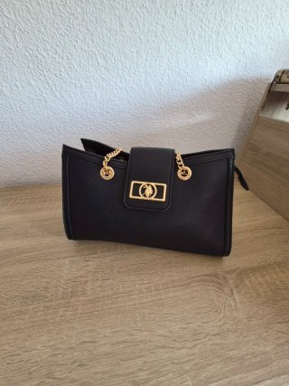 Bolso US Polo Negro y Dorado
