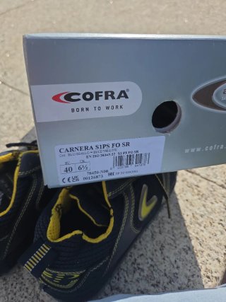 Zapatos de trabajo Cofra azul y amarillo