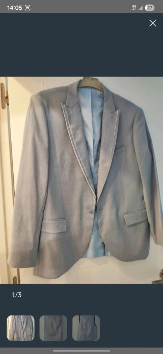 TRAJE CELESTE COMPLETO CON CHALECO