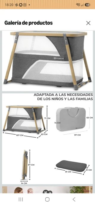 Kinderkraft SOFI 4 en 1 – Cuna de viaje, colecho