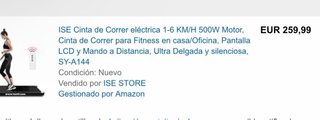 ISE Cinta Correr Eléctrica 1-6 KM/H 500W