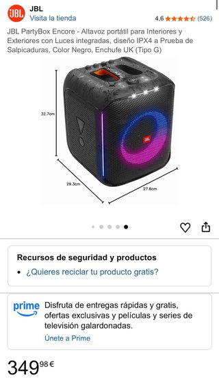 Altavoz JBL PartyBox Encore Essential Bluetooth