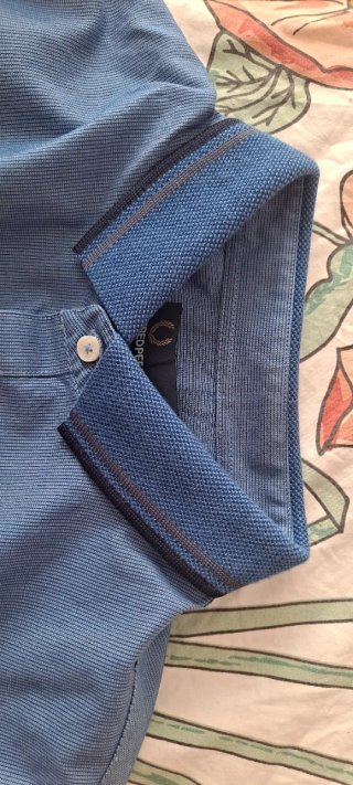 Camisa Fred Perry Azul Manga Corta