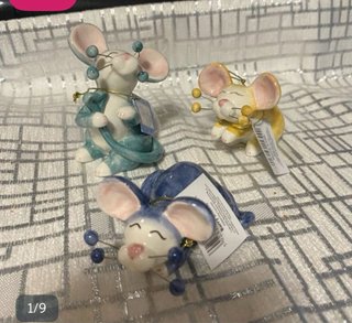 Figuras gatos Whimsiclay tres unidadesg y ratoncit
