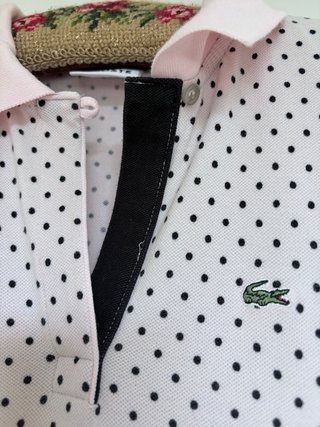Vestido Polo Lacoste Lunares Talla 38 Rosa