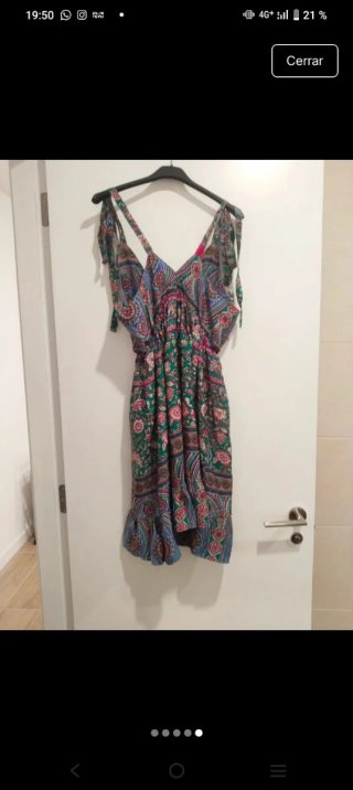 Vestido estampado verde y multicolor