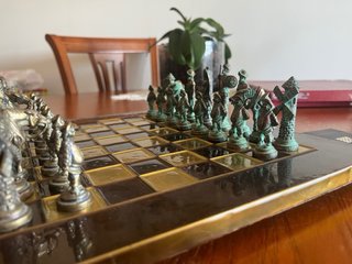 Ajedrez Artesanal Bronce y Dorado