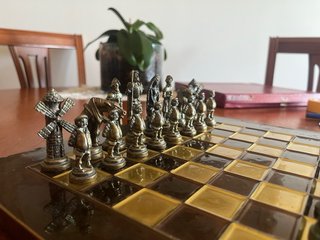 Ajedrez Artesanal Bronce y Dorado