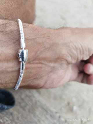 Pulsera de plata fina, diseño de hueso de serpient
