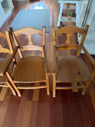 5 Sillas de Madera Estilo Rústico