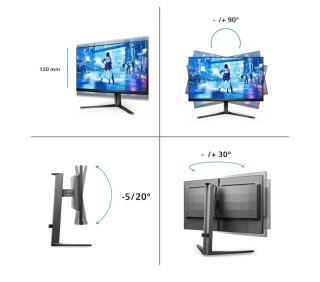 Monitor Philips Evnia 25M2N5200P da 25 Pollici, 280 Hz, 1 ms GtG, FreeSync Premium