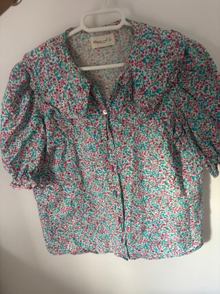 Blusa Maquis and co floral azul y rosa Talla L