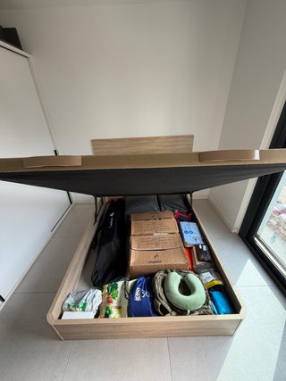 Cama canapé madera y cabezal