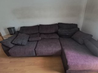 Sofá modular marrón de tela