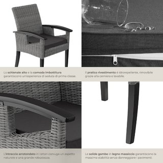 Sedia in rattan Rosarno · Vetro · Sedie