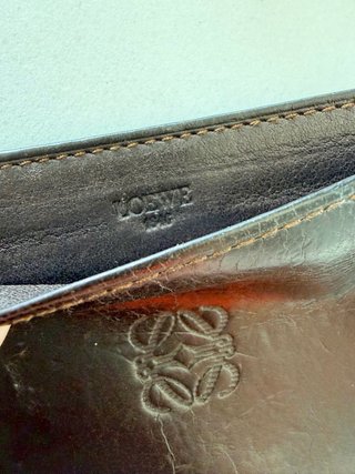 Tarjetero Loewe Piel Negra Vintage