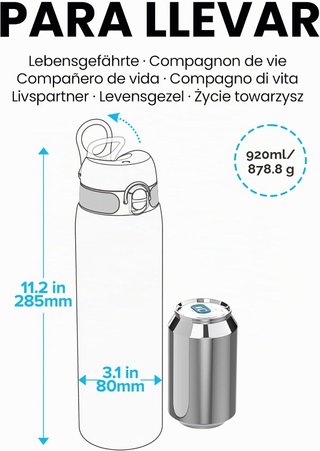 ION8 Botella Rosa Fácil de Abrir