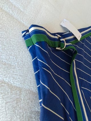 Falda larga Mango rayas azul y verde