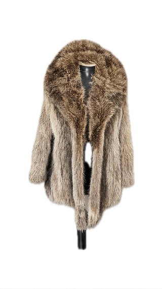 Elegante abrigo de zorro natural peleteria Perla