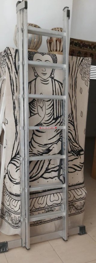 Escalera telescópica de aluminio 7 peldaños.